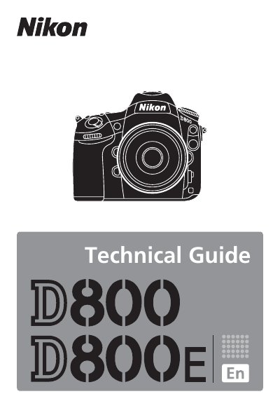 Nikon D800/D800E Technical Guide - cover page
