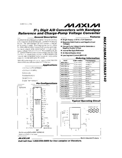 MAX138/MAX139/MAX140 Datasheet - cover page