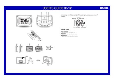 Casio ID-12 User's Guide - cover page