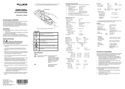 Fluke i200/i200s AC Current Clamp User Manual - cover page