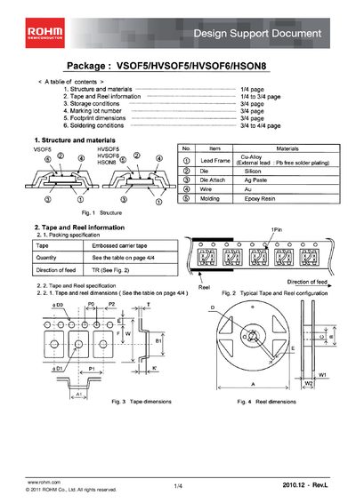 ROHM VSOF5/HVSOF5/HVSOF6/HSON8 Package Design Support Document - cover page