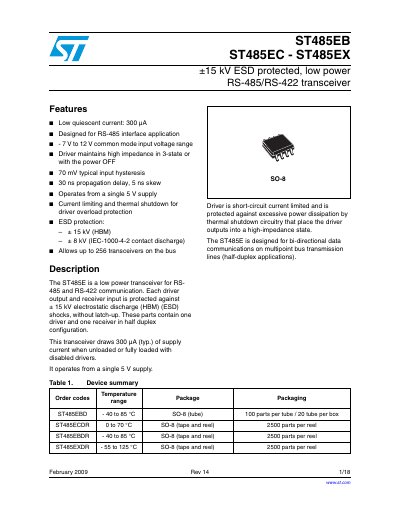 ST ST485EB ST485EC ST485EX handbook