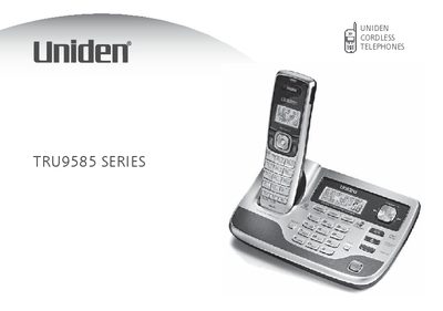 Uniden TRU9585 Series Cordless Phone User Manual - cover page