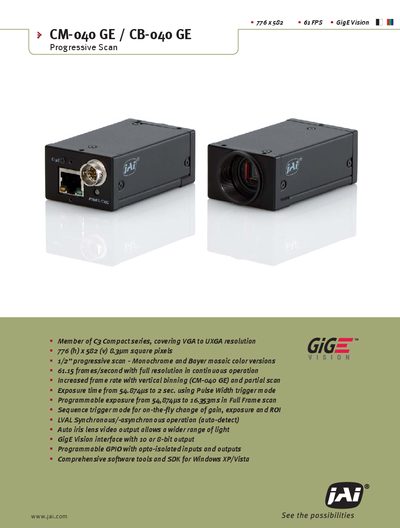 iAi CM-200 GE CB-200 GE Progressive Scan - cover page