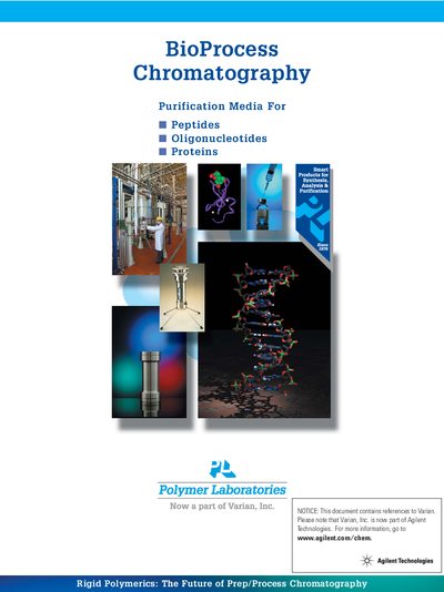 Polymer Laboratories PLRP-S/PL-SAX Purification Media Product Leaflet - cover page