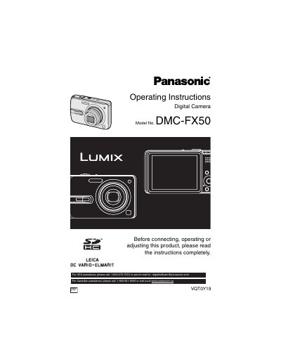 Panasonic DMCFX50-MULTI user manual - cover page