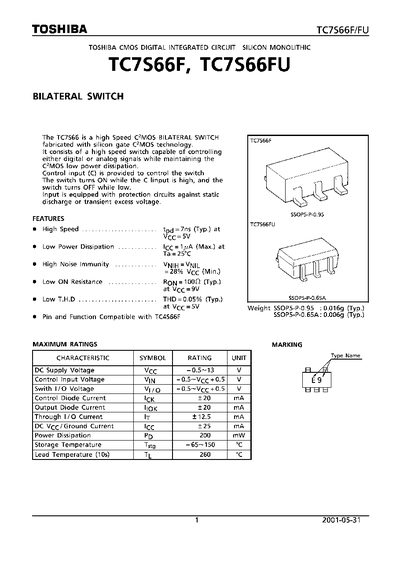 THSHIBA TC7S66F TC7S66FU Manual(1) - cover page