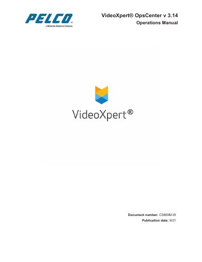 VideoXpert OpsCenter v 3.14 Operations Manual - cover page