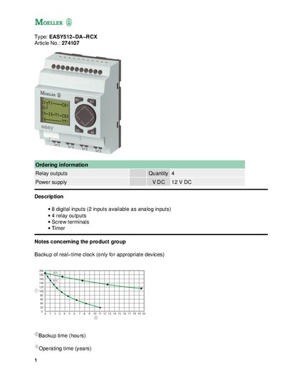 Moeller EASY512-DA-RCX Product Handbook - cover page