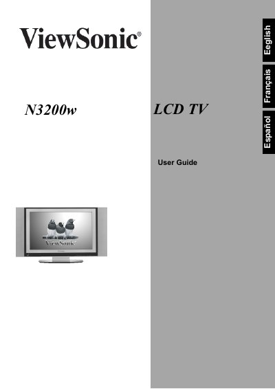 ViewSonic N3200w LCD TV User Guide - cover page