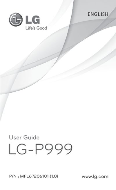 LG P999 Phone User Guide - cover page
