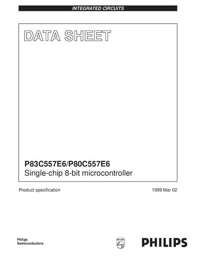 Philips P83C557E6/P80C557E6 Single-chip 8-bit Microcontroller Handbook - cover page