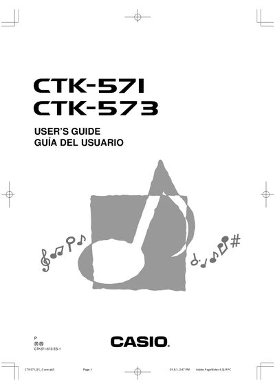 Casio CTK-571/573 User Guide - cover page