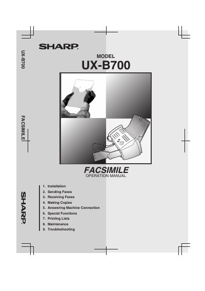 Sharp UX-B700 Facsimile Operation Manual - cover page