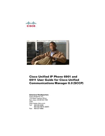 Cisco IP Phone 6901/6911 User Guide for Cisco Unified Communications Manager 8.0 - cover page