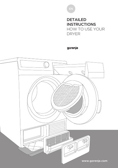 Gorenje 349758 Dryer User Manual - cover page