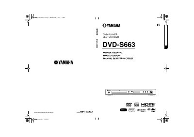 Yamaha DVD-S663 DVD Player Owner's Manual - cover page