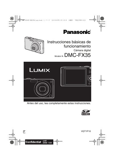 Panasonic DMCFX35-SPA Manual - cover page