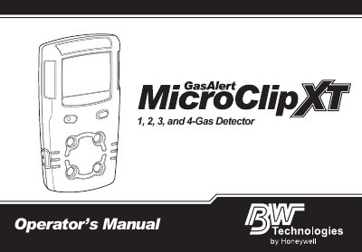 BW Technologies GasAlertMicroClip XT Gas Detector Operator's Manual - cover page