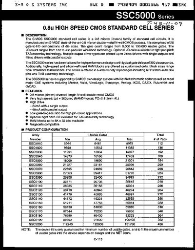 S-MOS SSC5000 Series Standard Cell Datasheet - cover page