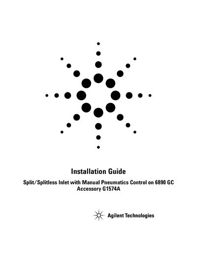 Agilent 6890 Accessory Install Sheets-Manual SS - cover page