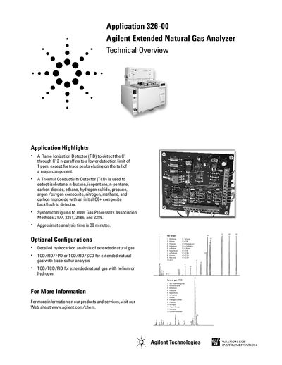 Agilent Extended Natural Gas Analyzer - Traditional Extended Hydrocarbon Analysis through C12 with Fixed Gases - cover page