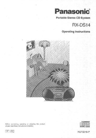 Panasonic RX-DS14 Portable Stereo CD System Operating Instructions - cover page