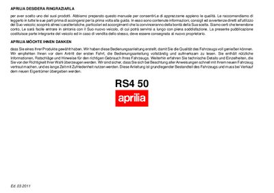aprilia B043161 RS4-50-it-de- Manual - cover page