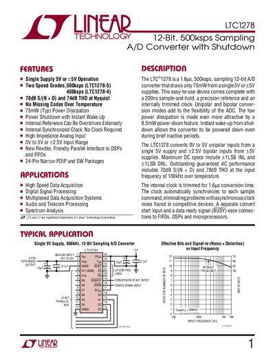 Linear Technology LTC1278 Datasheet - cover page