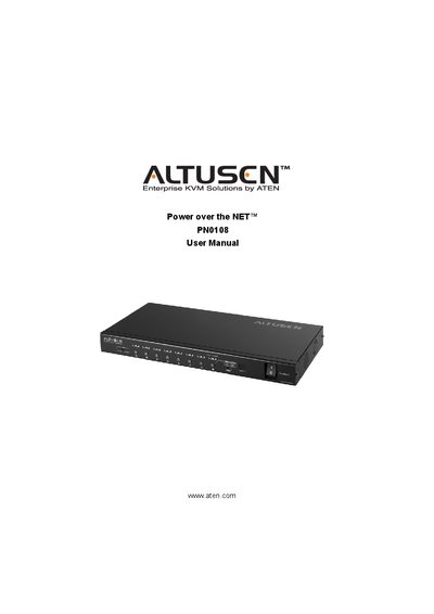 ALTUSEN PN0108 user manual - cover page