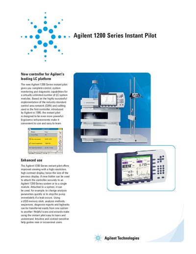 Agilent 1200 Series Instant Pilot Product Leaflet - cover page