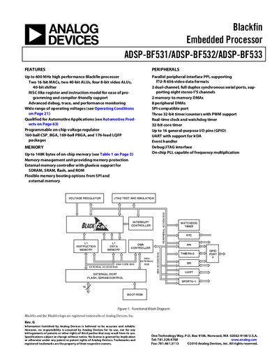 Analog Devices ADSP-BF531/ADSP-BF532/ADSP-BF533 Handbook - cover page