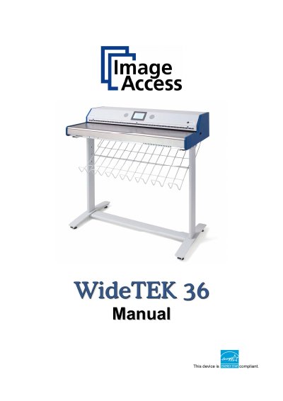 Image Access WideTEK 36 Scanner Operation Manual