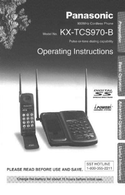 Panasonic KX-TCS970-B Cordless Telephone Operating Instructions - cover page
