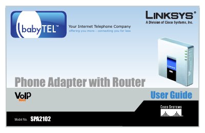 Linksys SPA2102 Phone Adapter with Router User Manual - cover page