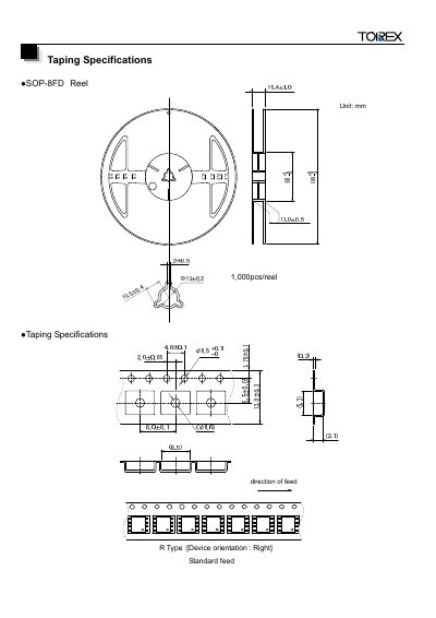 TOREX SOP-8FD Reel Manual - cover page