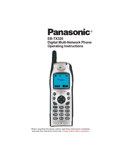 Panasonic EB-TX320 Digital Multi-Network Phone Operating Instructions - cover page
