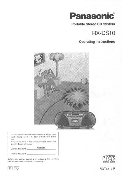 Panasonic RX-DS10 Portable Stereo CD System Operating Instructions - cover page