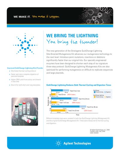 Agilent QuikChange Lightning Site-Directed Mutagenesis Kit Product Leaflet - cover page