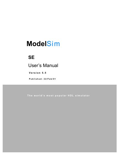 Model Technology ModelSim SE User Manual - cover page