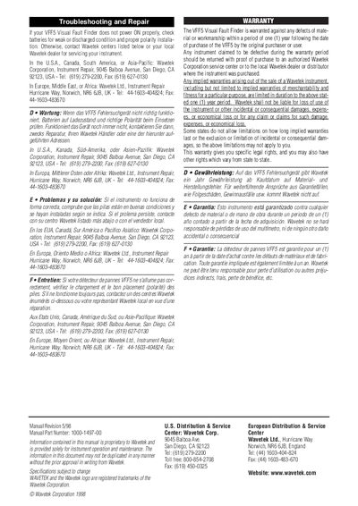 Wavetek VFF5 Visual Fault Finder Operator's Manual - cover page