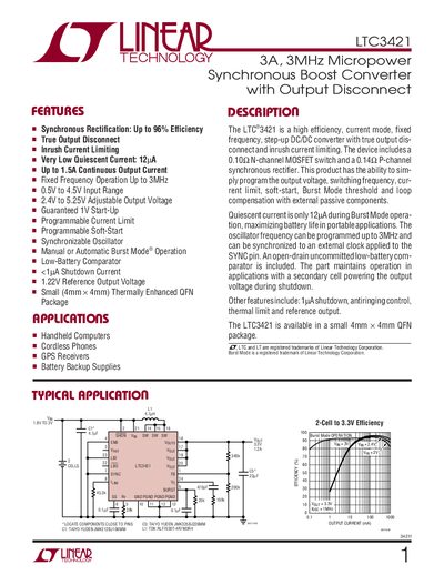 Linear Technology LTC3421 Datasheet - cover page