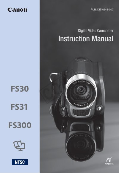 Canon FS30/FS31/FS300 Camcorder Instruction Manual