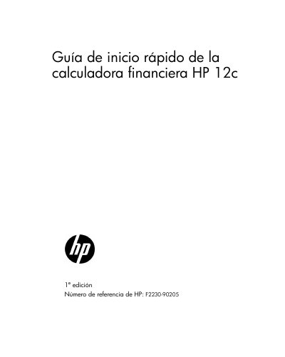HP 12c Financial Calculator Quick Start Guide