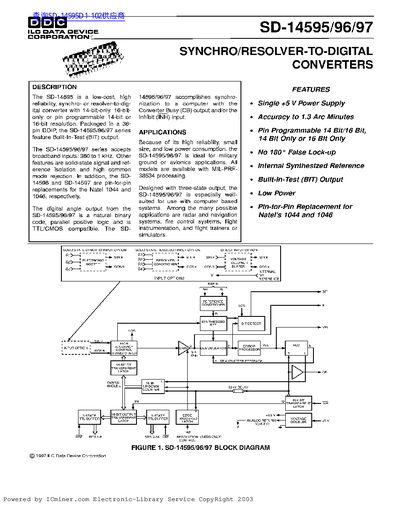 ILG Data Device SD-14595/96/97 Datasheet - cover page