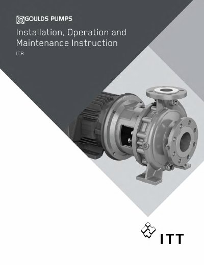 ITT Goulds Pumps ICB Installation Operation and Maintenance Instruction - cover page