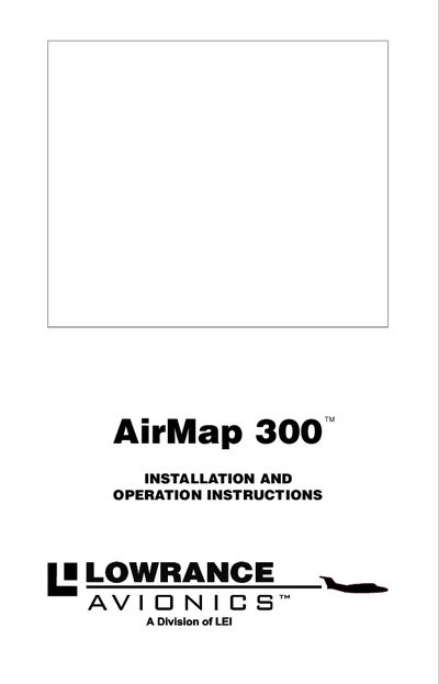 Lowrance AirMap 300 Installation and Operation Instructions - cover page