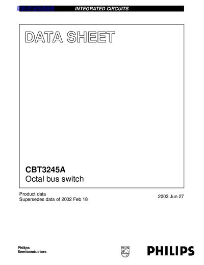 Philips CBT3245A Octal Bus Switch Datasheet