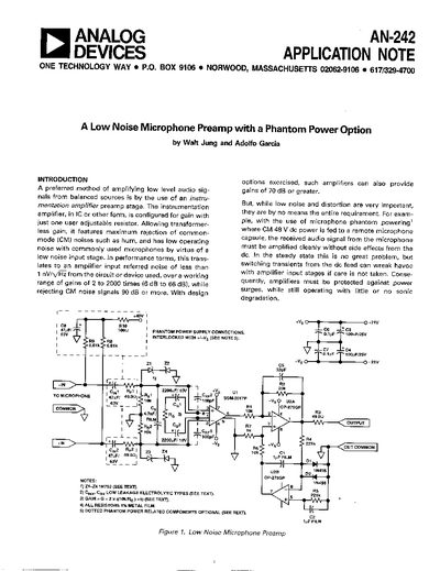 Analog Devices SSM-2017 Application Note AN-242 - cover page