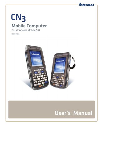 Intermec CN3 Mobile Computer User Manual - cover page